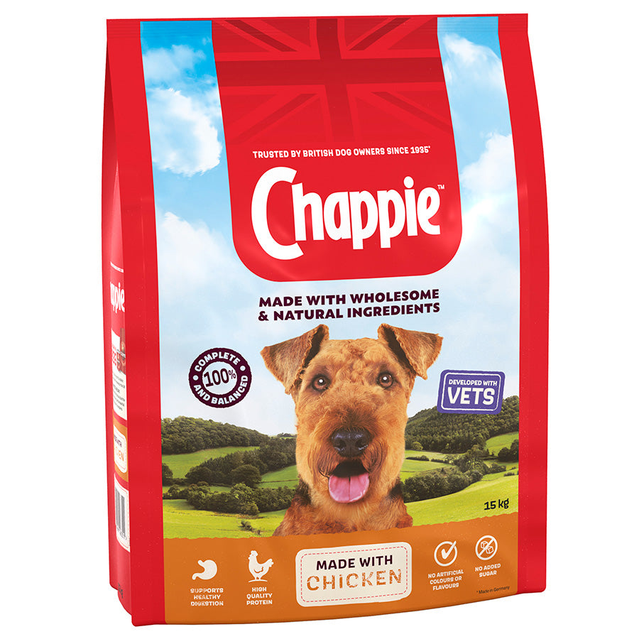 Chappie Complete Adult Dry Dog Food Chicken & Wholegrain Cereal 15kg