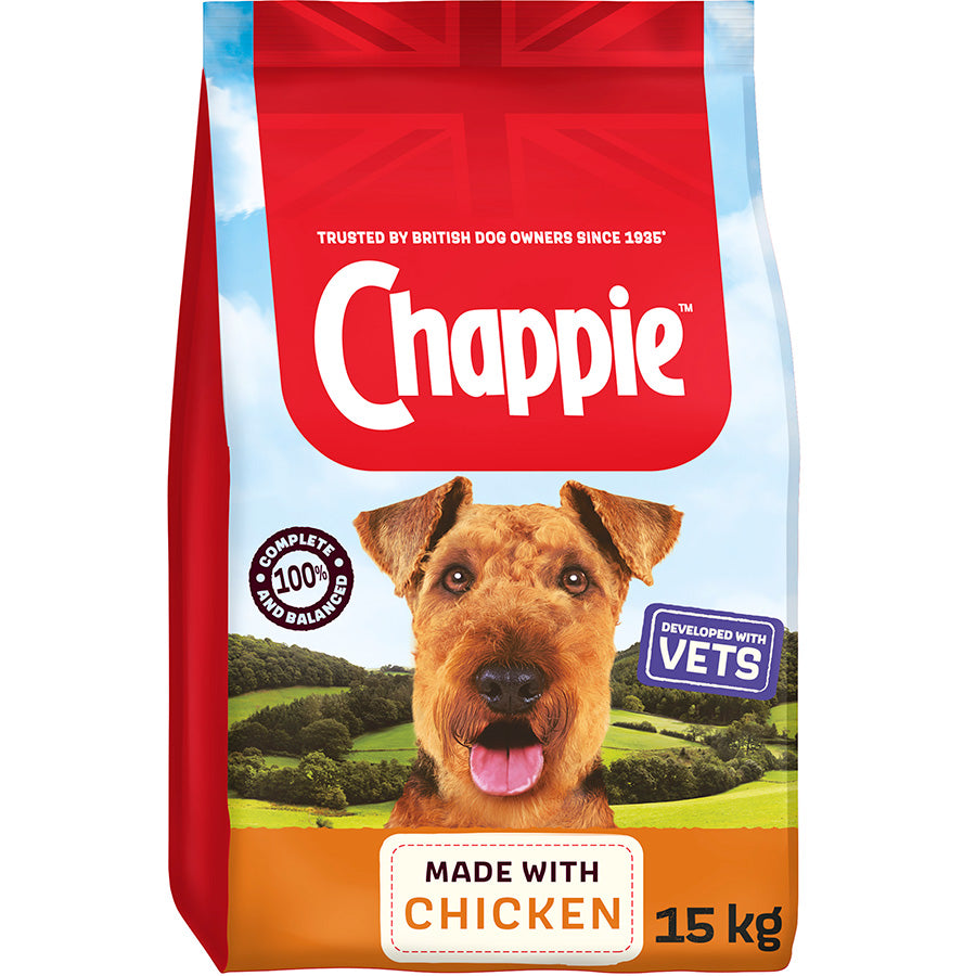 Chappie Complete Adult Dry Dog Food Chicken & Wholegrain Cereal 15kg