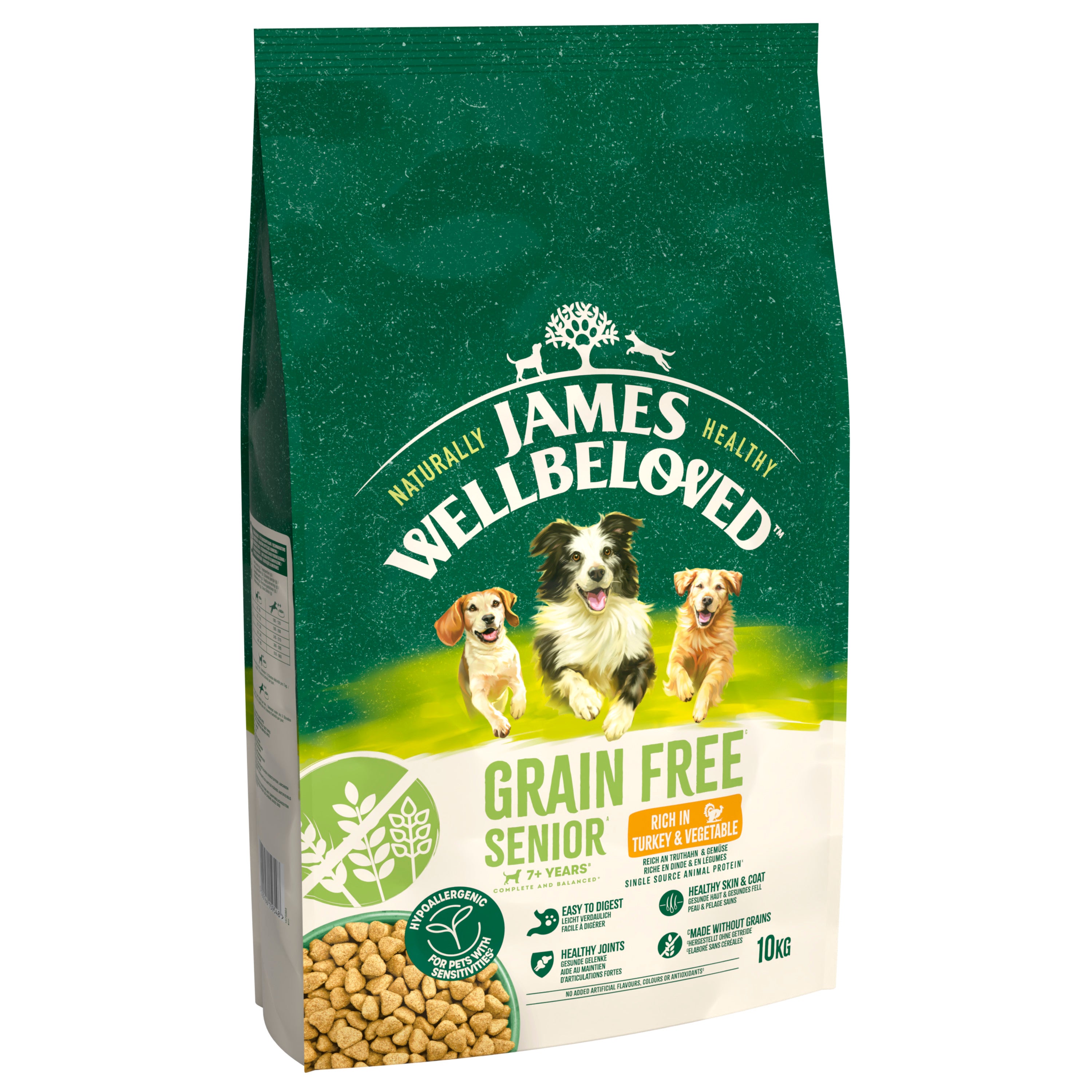 James Wellbeloved Grain Free Senior Dry Dog Food Turkey & Veg 10kg