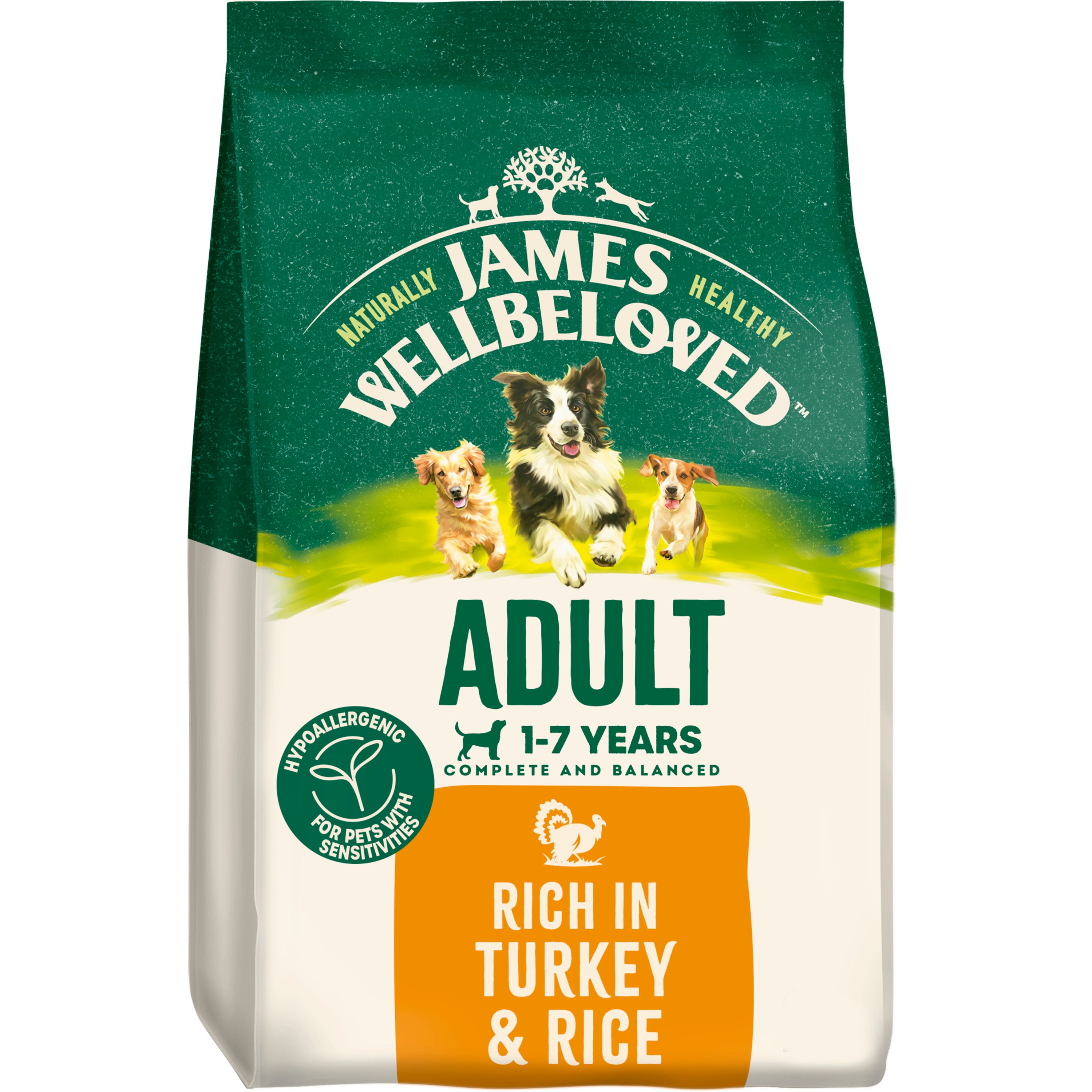 James Wellbeloved Adult Dry Dog Food Turkey & Rice 12Kg